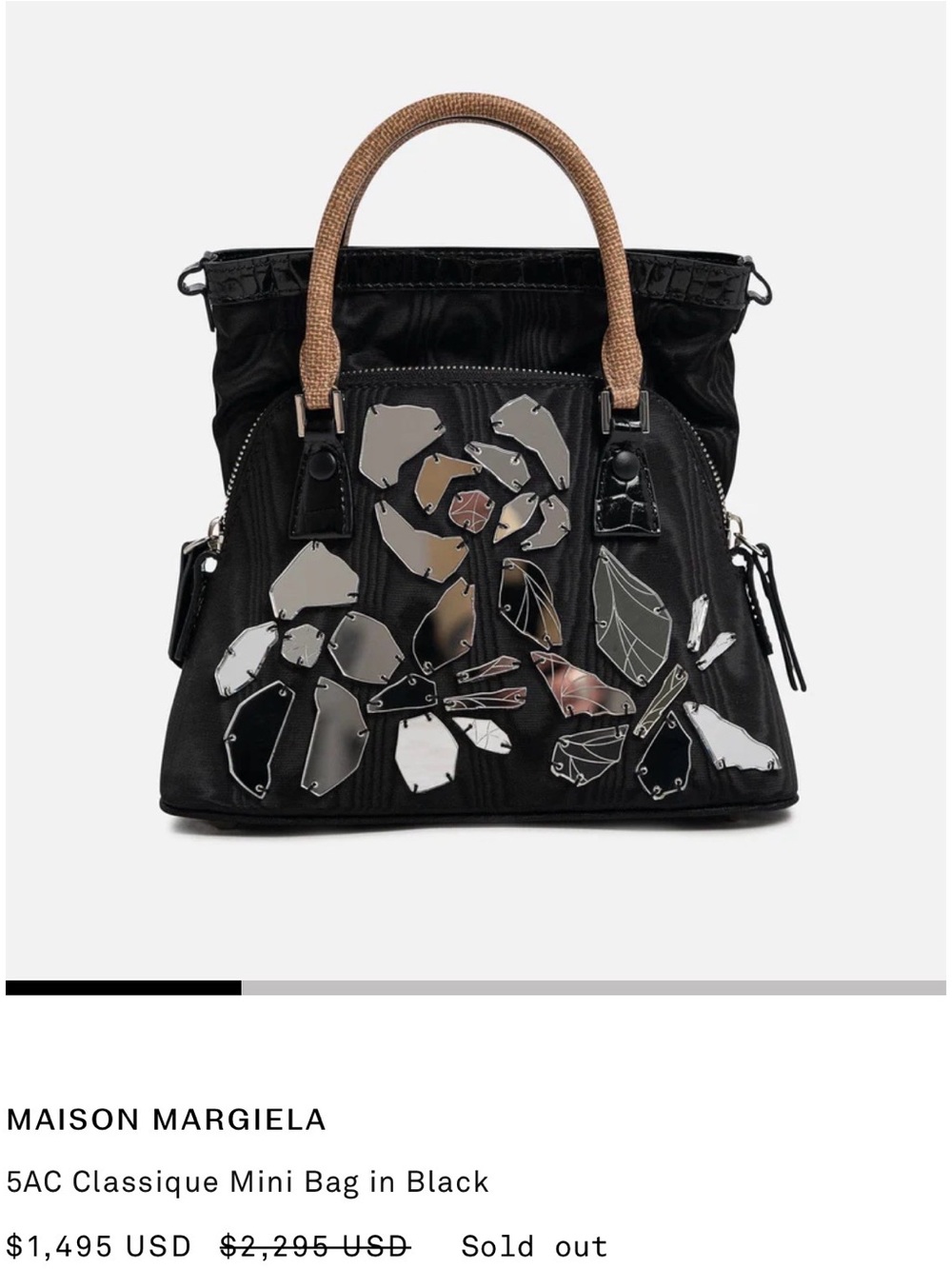 Maison Margiela 5AC Classique MINI Bag adorned with mirror shards